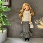 ⭐︎タイトロングスカート　グレンチェック　リカちゃん服　リカちゃんアウトフィット