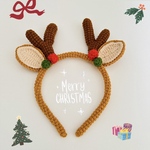 トナカイ　カチューシャ　編みぐるみ　クリスマス　ハンドメイド　ヘアアクセサリー
