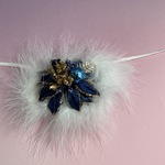 ファー付きクリスマスお呼ばれチョーカー(ブルーポインセチア)