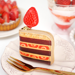 【リニューアル】ミニチュアL字ファスナー小銭入れ／チョコレートケーキ（牛革製）