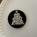 ビーズ刺繍くるみボタン（ヘアゴム/ブローチ）