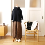 【 20%off】極細コーデュロイヨークワイドパンツ(ブラウン)
