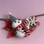 クリスマスチョーカー(雪だるま)グレーの帽子