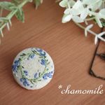 「再販Ｘ３」ラベンダーリースの刺繍ブローチ