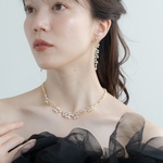 【特集掲載品】◇送料無料◇ウェディングネックレス＆ピアス／イヤリング　ゴールド　110623108