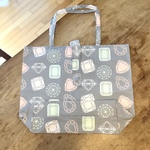 💎柄マチ付き折畳みビッグbag グレー