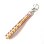 真田紐（袋織）キーホルダー（オレンジ色遠州柄・長さ１５ｃｍ）送料込価格