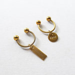 ALL BRASS ネームプレート ツインボール〈Memory key-holder〉●オリジナル刻印できます
