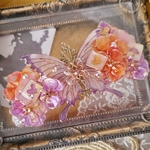 （A）薔薇とぶらんこ乗りの少女の蝶バレッタ（hair ornaments of  butterfly〜girl on a swing〜）