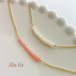 珊瑚シンプル華奢ネックレス