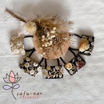 インド刺繍リボンのヘアゴム　インド刺繍ヘアアクセサリー　インド刺繍リボン　おしゃれヘアゴム