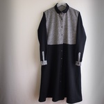 セール70％オフ🔥たった一つの…レディス💛コットン💛ライトスウェット×フランネルチェック💛ラウンドカラー💛ロングフレアーワンピース💛モノトーン💛フリーサイズ