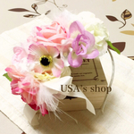 ボリュームお花カチューシャ  ピンク
