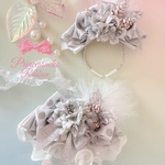 Xmas 🎀カチューシャ&チョーカーセット🎄シルバー🎅❤️ホワイトクリスマス