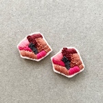 smoky pink刺繍ピアス