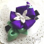 正絹つまみ細工 朝顔のヘアークリップ