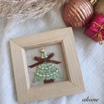ふんわりクリスマスツリー　刺繍フレーム　インテリア　クリスマス　冬