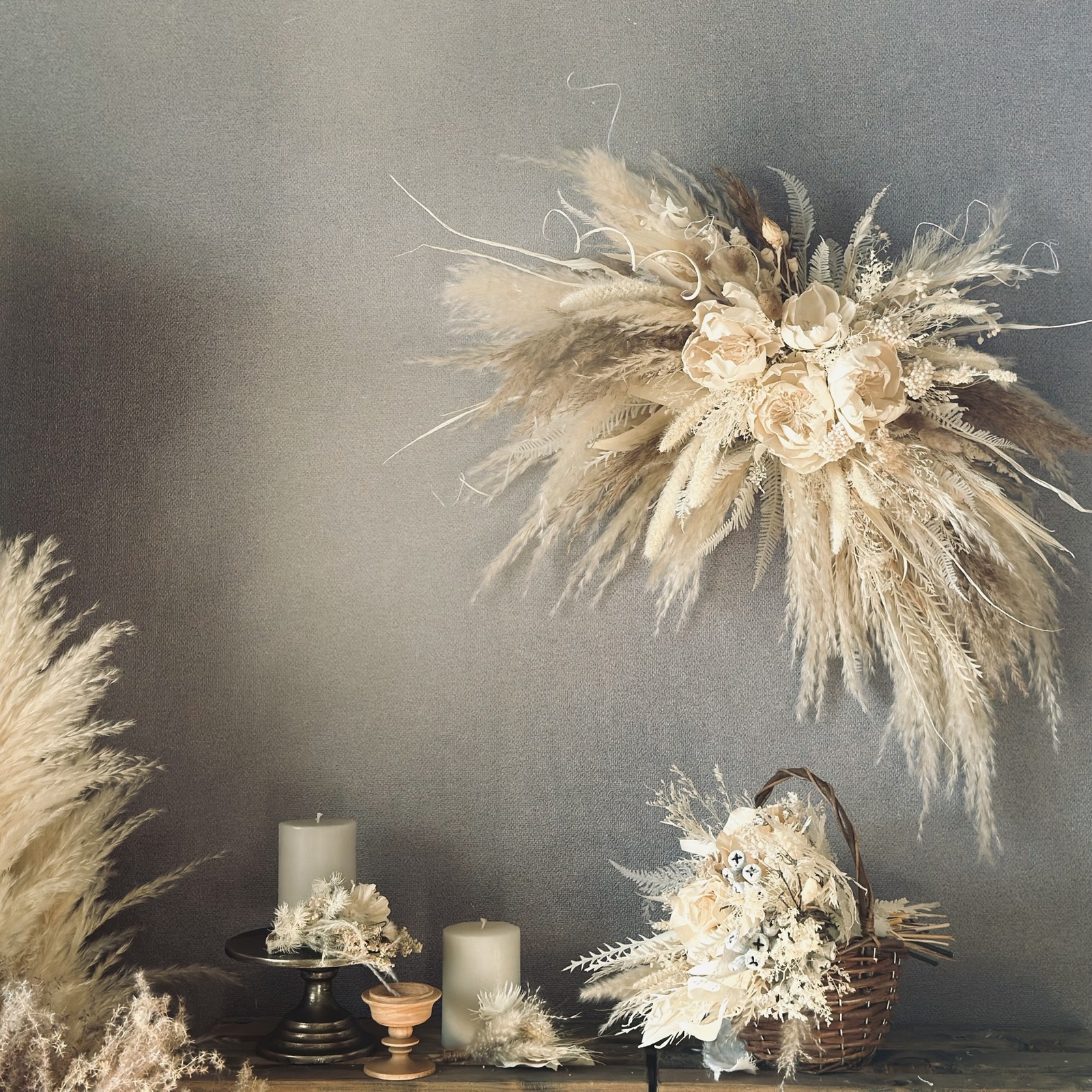 ドライフラワー壁掛けアレンジ】フォトスタジオ フォトブースに