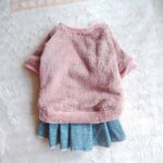 犬服！Msize！暖か！フワフワ！デニムスカート