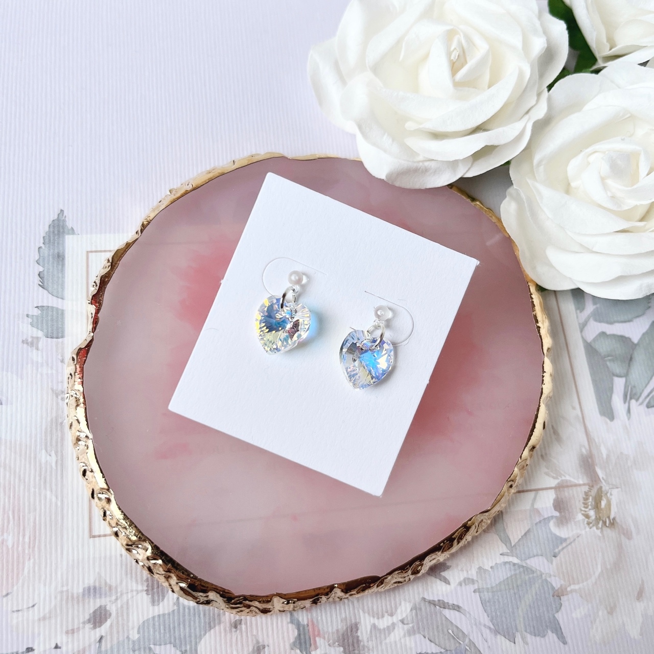 ♡スワロフスキーピアス♡イヤリングにご変更可能♡ - Flower Voice