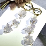 【ミルキーキャンディー】スコロライト　ロングデザイン　ピアス、イヤリング、ノンホールピアス　天然石アクセサリー