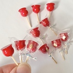 【りんご飴】ミニチュアフード　お祭り屋台のりんごあめ　ツヤツヤ真っ赤なキャンディーアップル　CandyApple クリスマスにも🎄