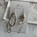 asymmetry 《silver × pearl》イヤリング　ピアス