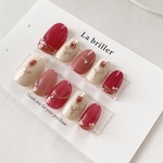 No.34【現品】ネイルチップ　ローズネイル　ミラーローズ　