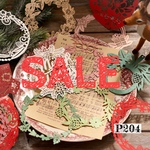 ◉予約販売◉送料無料【P204コラージュ素材】海外紙モノ　クリスマス　ヴィンテージ  デザインペーパー　ジャンクジャーナル　バレット