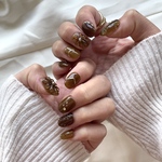 ネイルチップ　お花ネイル　秋冬ネイル　ニュアンスネイル　大人ネイル　サイズオーダー