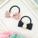 キッズ用 リボンとお花のヘアゴム