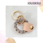 [再販×2]パラコードのまんまる＊キーホルダー/スマホリングストラップ（サンドベージュ）