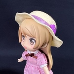 【1／12ドール用　帽子　ハット】白×紫