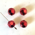 Red Mirror Faceted 16mm Beads