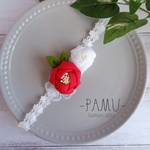 ベビーヘアバンド　つばき　白