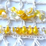 小さなしずく　透明黄色　チェコビーズ8個