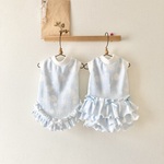 雪の妖精みたいなお洋服　(ブルー)　犬服(送料込み価格)