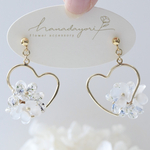 ~hanaakari  heart~ﾎﾜｲﾄ|ピアス|イヤリング