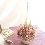 Composition＜rose français＞＊キャンドルアレンジ＊キャンドル＊テーブルアレンジ＊玄関アレンジ＊新春＊開運＊アレンジメント