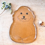 トイプードルのパン皿（茶色）