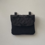 【再入荷】Heart quilt Pocket （black×ribbon A）