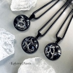 〖再販〗🐍Basilisk【バジリスク】-Darkness- ネックレス/python shedding scales necklace/白蛇の脱皮殻を封入したアクセサリー/KakeraPlants