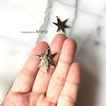 「星/六芒星/star　ハンマー打ち（反り）」　穴あり　シルバーカラー　UIY232