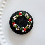 ビーズ刺繍くるみボタン（ヘアゴム/ブローチ）