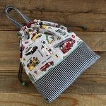 ★new！　【持ち手付き体操着袋】　はたらく車* グレー*designＥ　