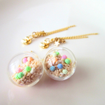 ガラスドーム ピアス 砂浜の宝石達 ＋ 流星キャッチ☆