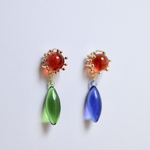 ガラスのピアス（blue & green）