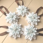 つまみ細工のクリスマスオーナメント　雪の結晶Ver.