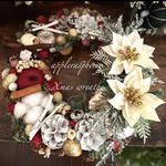 りんごとラズベリーのクリスマスリース
