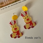 早特‼️【1ペア】ピアス　クリスマス　トナカイプレートピアス